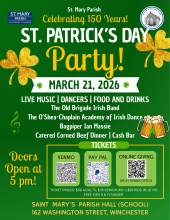 Flier for St. Patrick's Day Party at St. Mary's