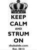 Shukulele logo keep calm and strum on est. 2013